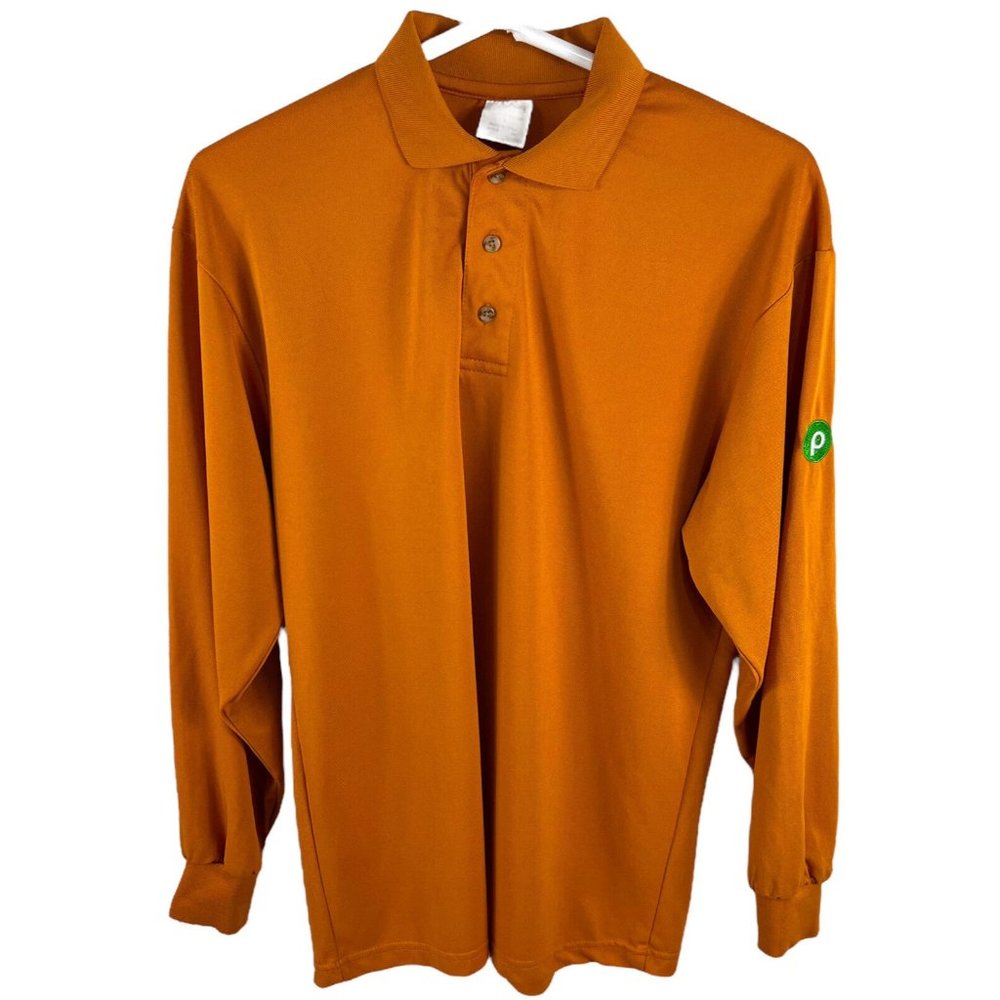 Official Publix Supermarket Employee Uniform Long Sleeve Orange Polo Shirt Men S